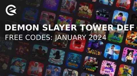 Demon Slayer Tower Defense Simulator codes january 2024